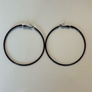 Black Clasp Hoops